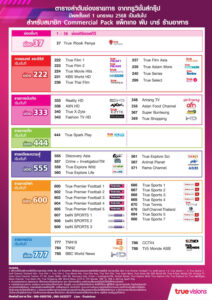 truevision ช่องรายการแพ็คเกจร้านอาหาร ดูบอลพรีเมียร์ลีก